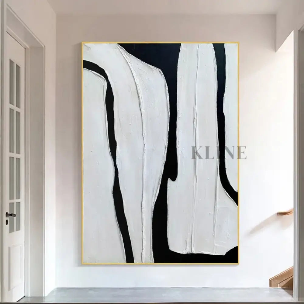 Handmade Black and White - Hand Painting Arte de pared grande