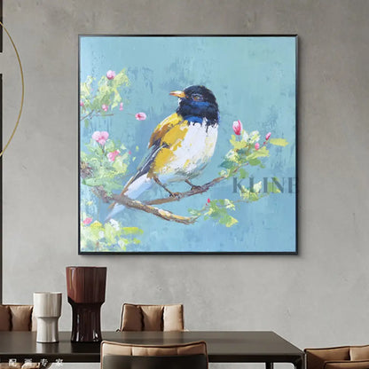 Handmade Oil Painting Bird - Kline Collective