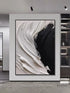 Heavy Black and Cream White Wall Art - Hand Painting