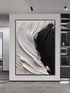 Heavy Black and Cream White Wall Art - Hand Painting