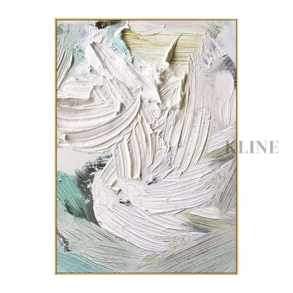 Heavy White and Turquoise Painting - Hand Painting