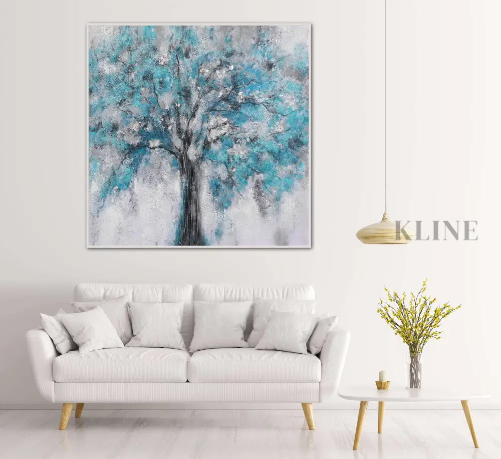 Illuminating Beauty - Hand Painting Quadratische Wandkunst und Gemälde