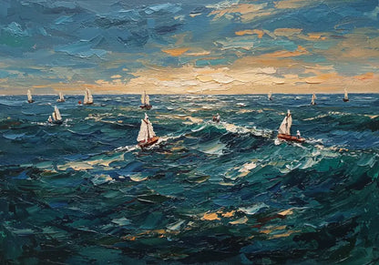 Impression of the Open Sea - Hand Painting