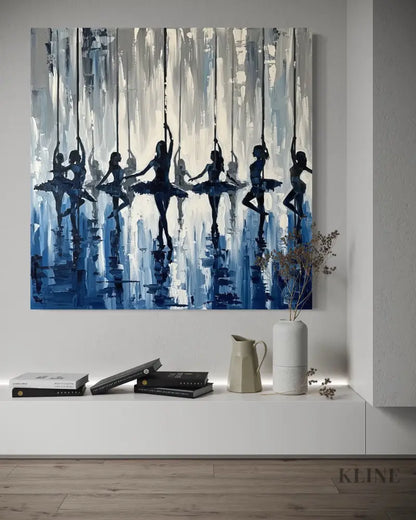 Indigo Pirouettes - Hand Painting