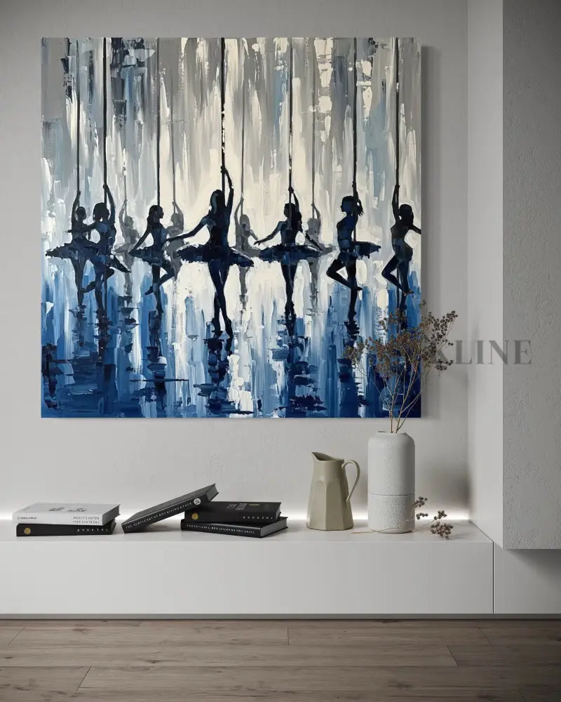 Indigo Pirouettes - Hand Painting