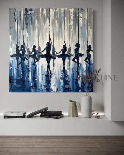 Indigo Pirouettes - Hand Painting