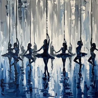 Indigo Pirouettes - Hand Painting