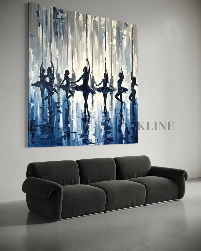 Indigo Pirouettes - Hand Painting