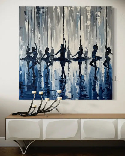 Indigo Pirouettes - Hand Painting