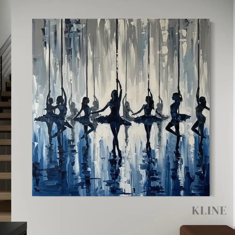 Indigo Pirouettes - Hand Painting