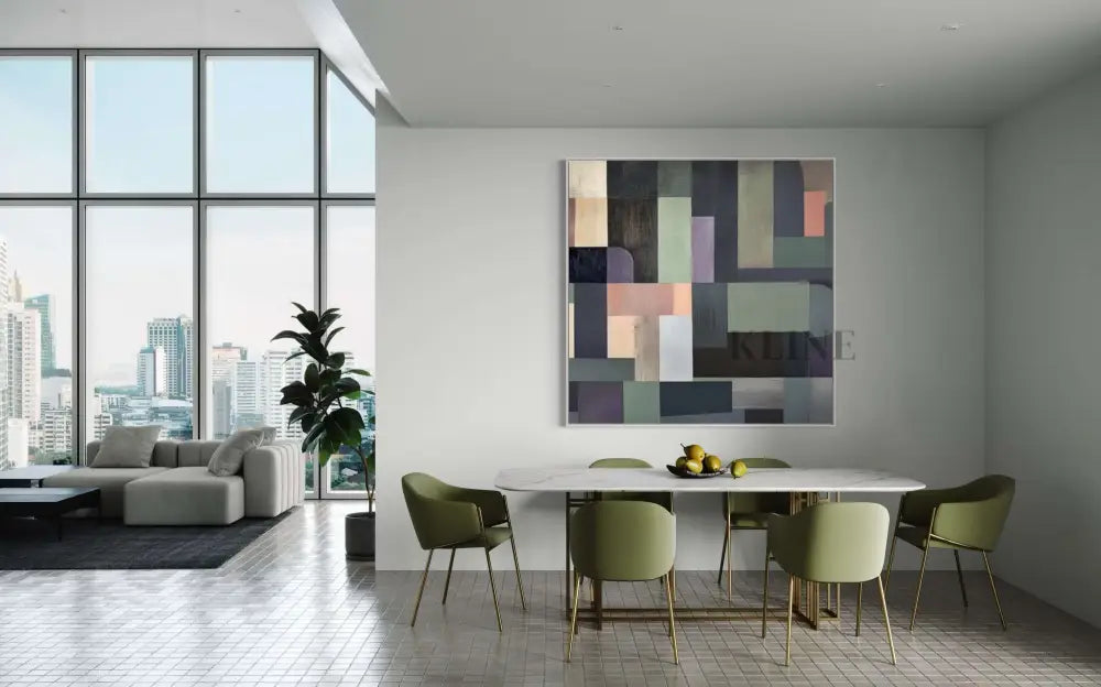Inspired by Paul Klee 3 - Hand Painting Dining Room Wall Art
