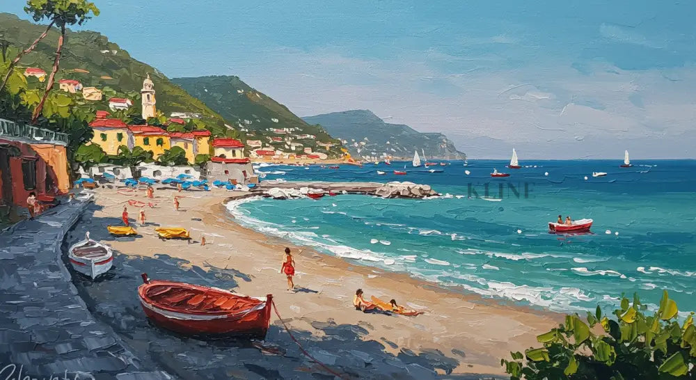 Italian Riviera Reverie - Hand Painting قماش جدار الفن