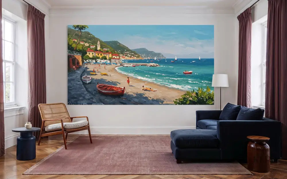Italian Riviera Reverie - Hand Painting 