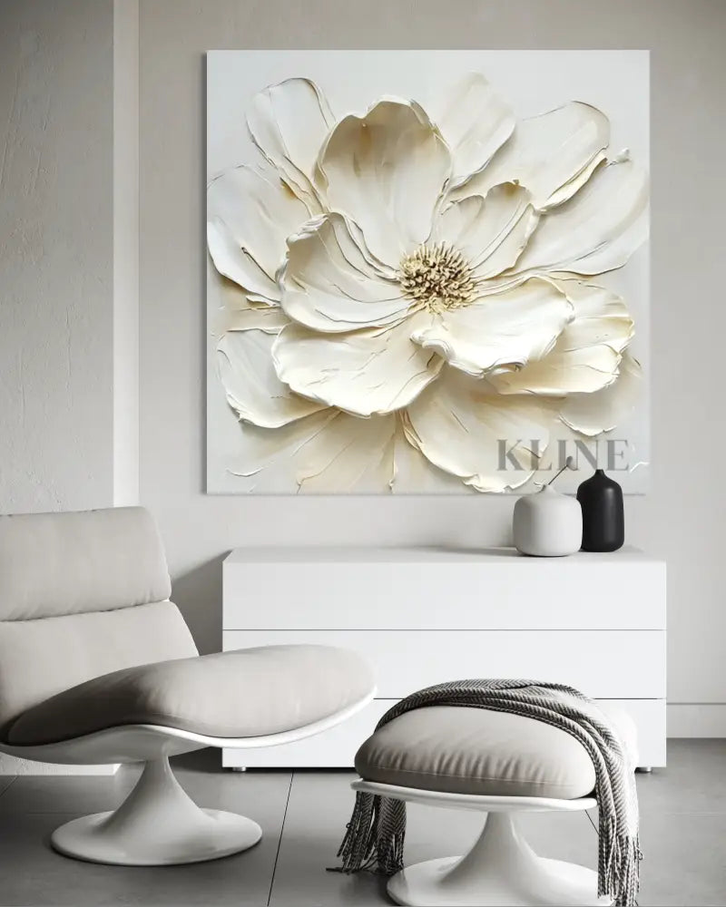 Ivory Magnolia - Hand Painting Arte de la pared del salón
