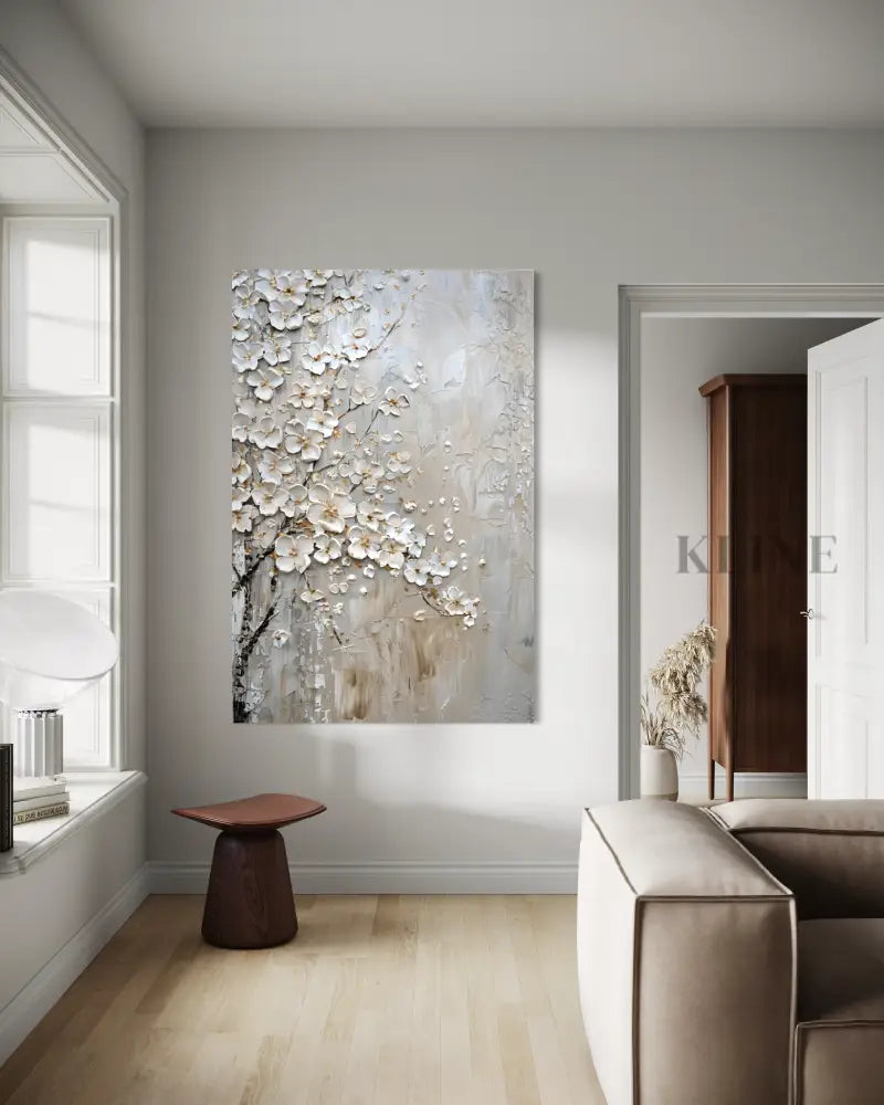 Ivory Petal Relief - Hand Painting