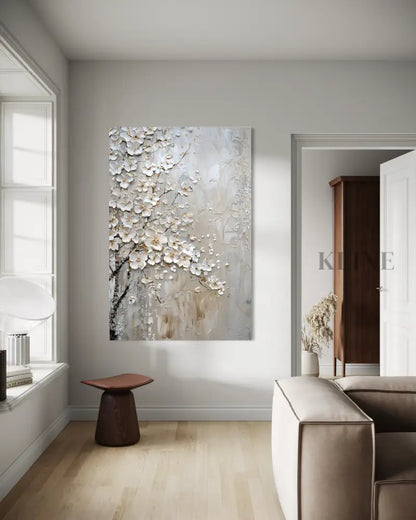 Ivory Petal Relief - Hand Painting