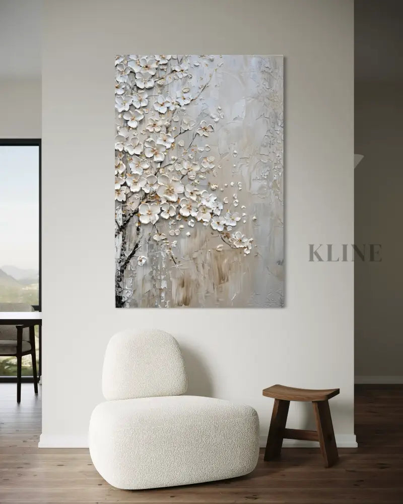 Ivory Petal Relief - Hand Painting