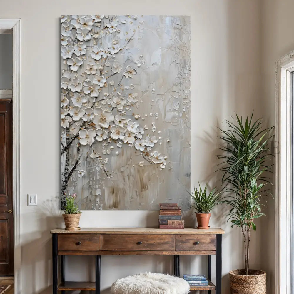 Ivory Petal Relief - Hand Painting