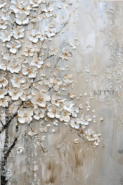 Ivory Petal Relief - Hand Painting