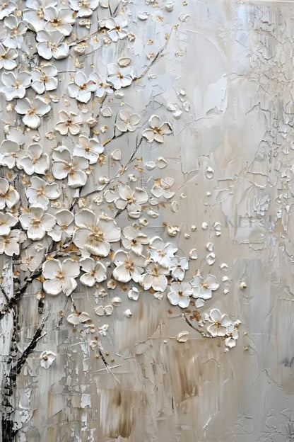 Ivory Petal Relief - Hand Painting