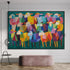Joyful Crowd in Color - Hand Painting