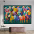 Joyful Crowd in Color - Hand Painting