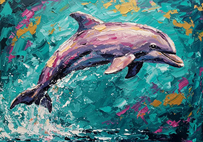 Joyful Leap in Gold - Hand Painting