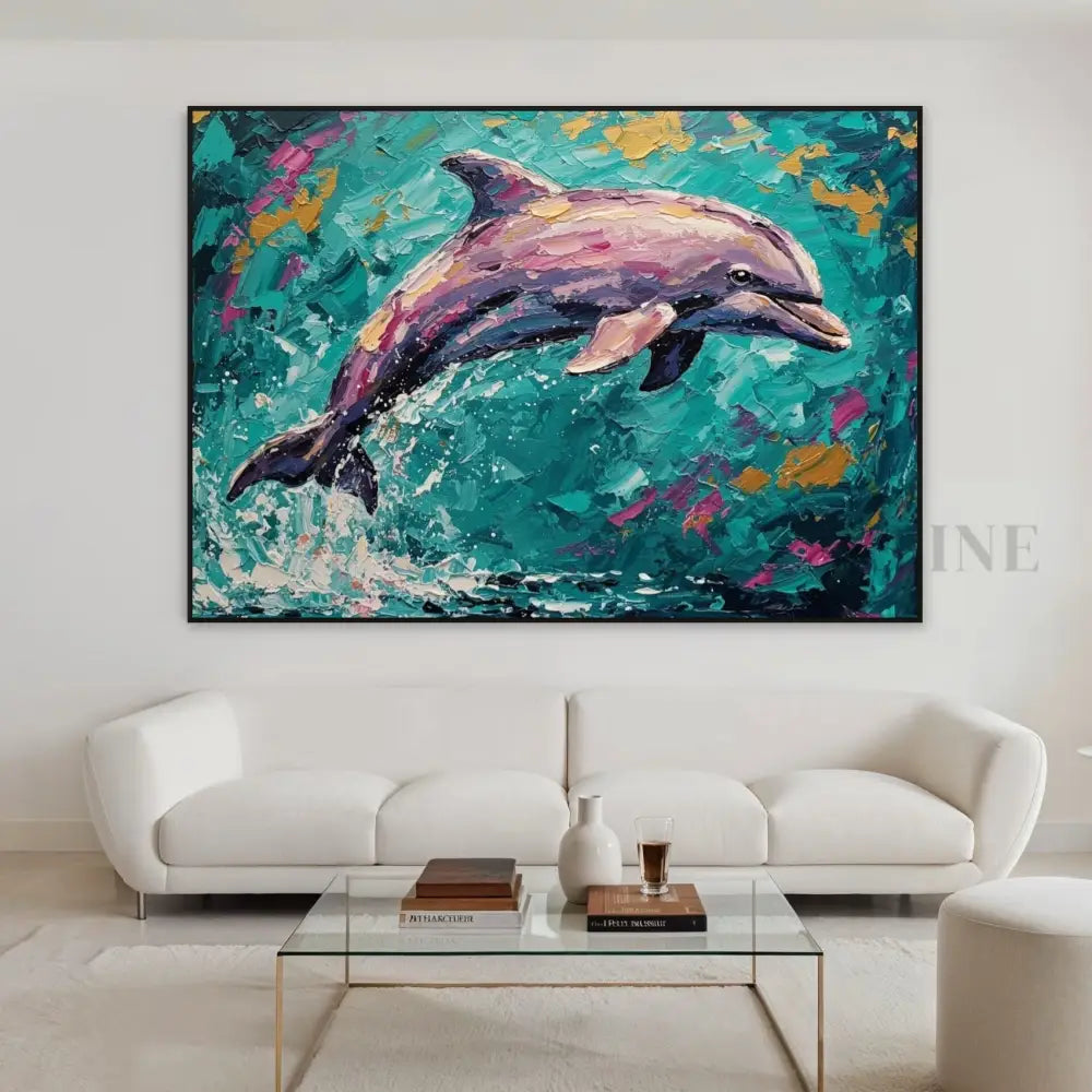 Joyful Leap in Gold - Hand Painting Trending Wall Art