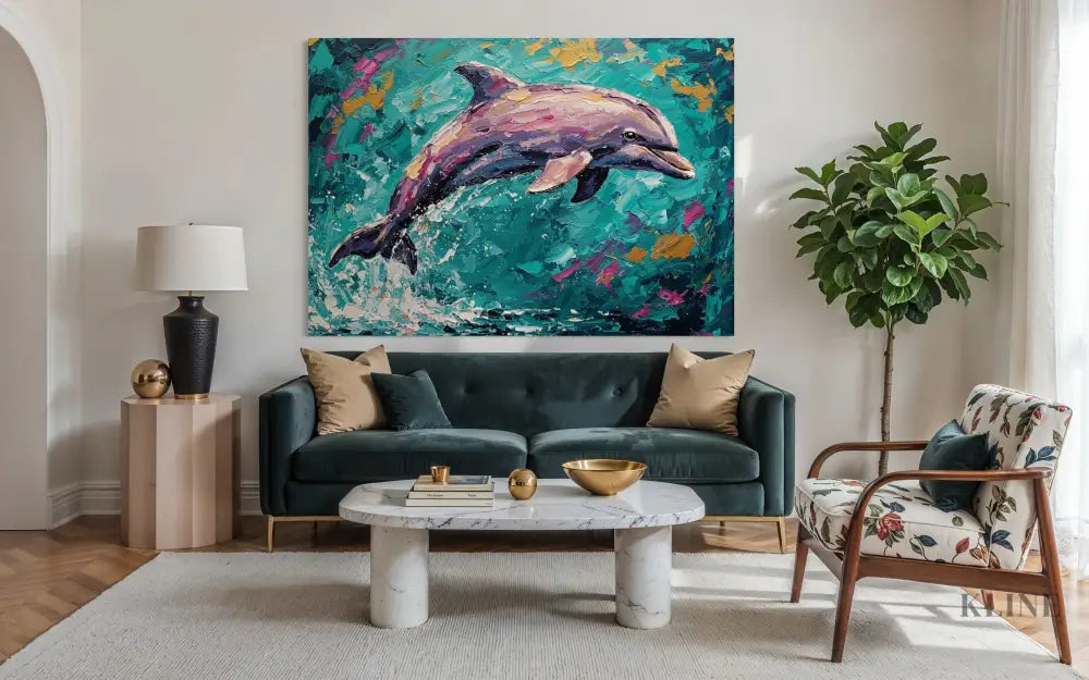 Joyful Leap in Gold - Hand Painting 