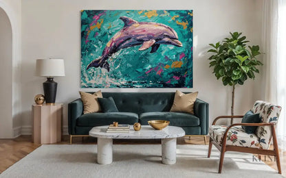 Joyful Leap in Gold - Hand Painting