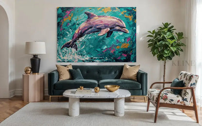 Joyful Leap in Gold - Hand Painting