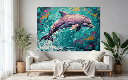 Joyful Leap in Gold - Hand Painting