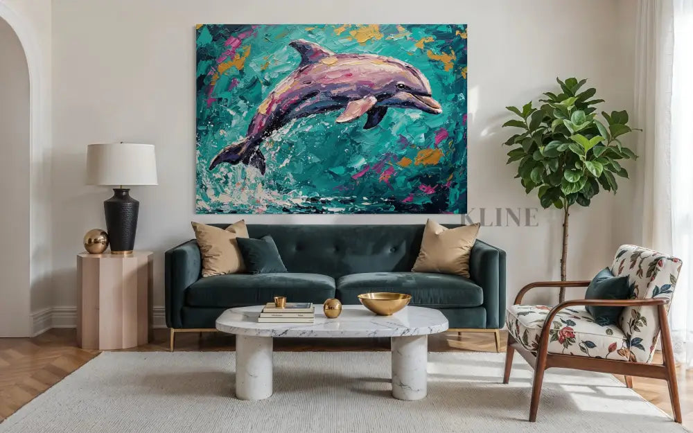 Joyful Leap in Gold - Hand Painting