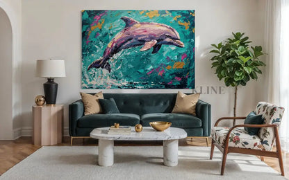 Joyful Leap in Gold - Hand Painting