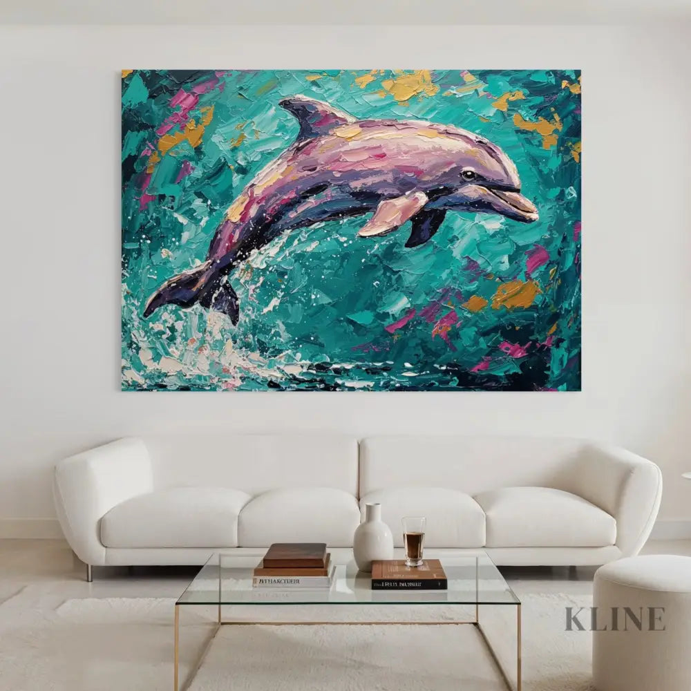 Joyful Leap in Gold - Hand Painting 