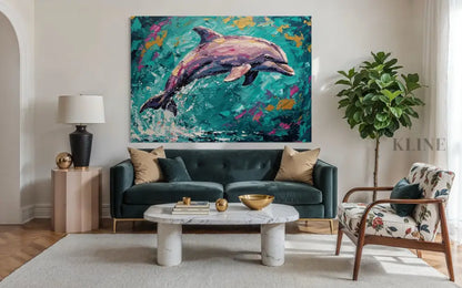 Joyful Leap in Gold - Hand Painting