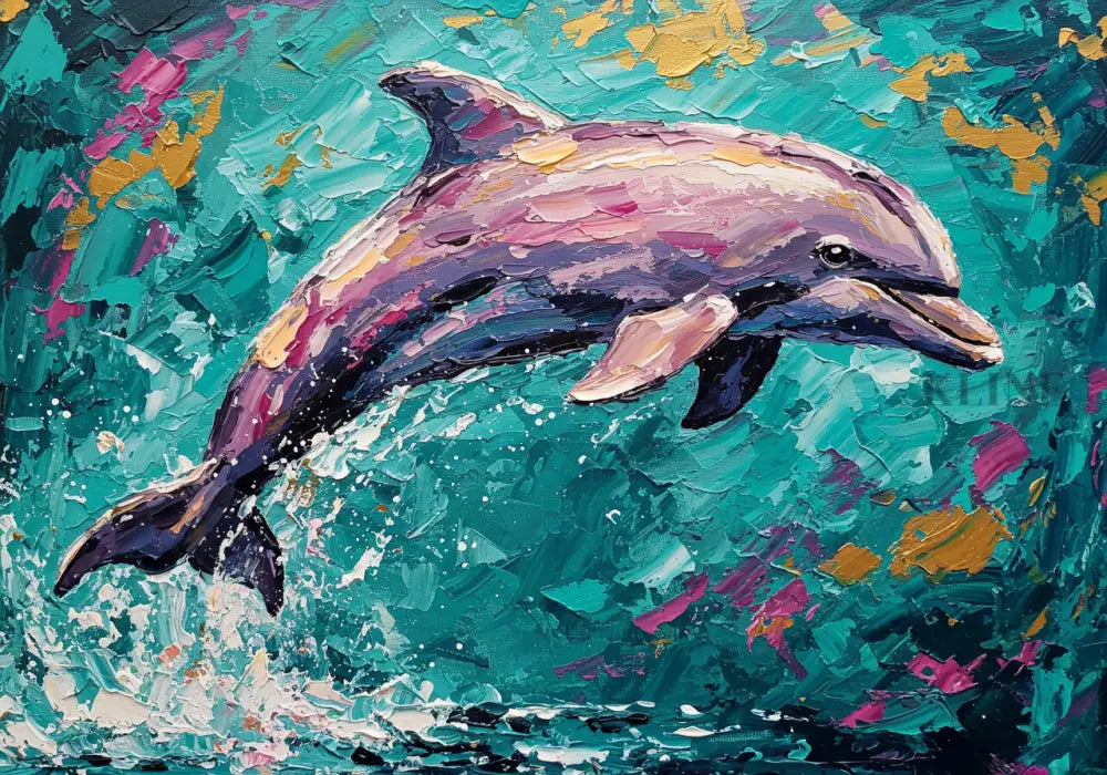 Joyful Leap in Gold - Hand Painting