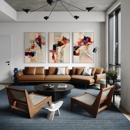 Kinetic Harmony Triptych - Hand Painting