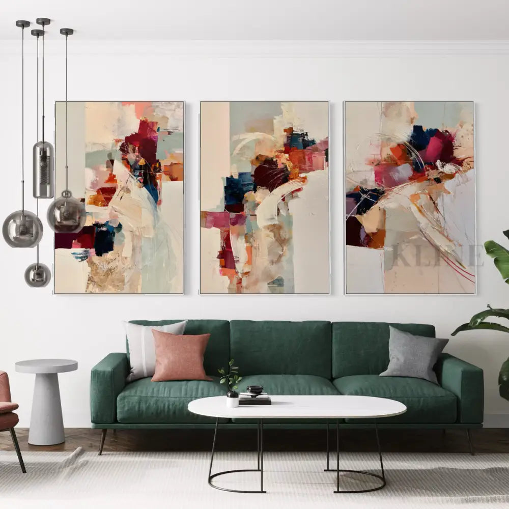 Kinetic Harmony Triptych - Hand Painting