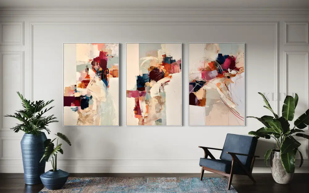 Kinetic Harmony Triptych - Hand Painting オリジナル絵画の販売