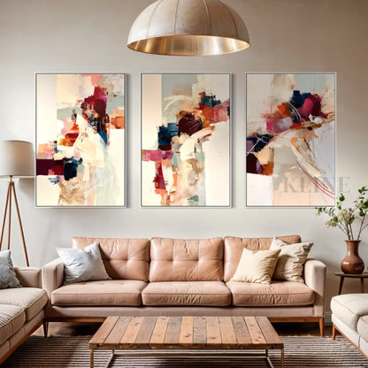 Kinetic Harmony Triptych - Hand Painting
