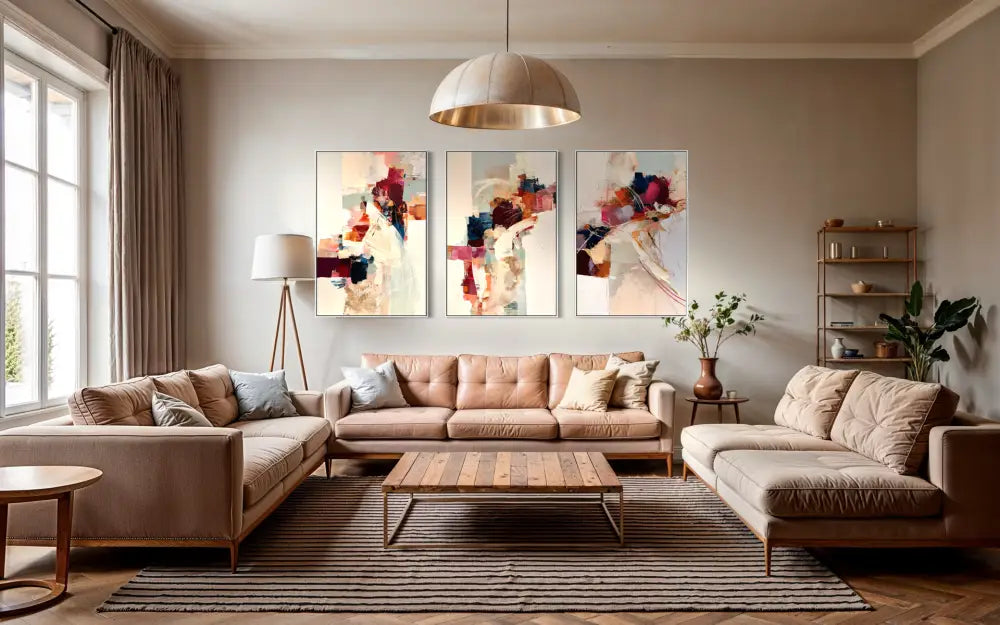 Kinetic Harmony Triptych - Hand Painting