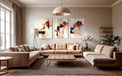 Kinetic Harmony Triptych - Hand Painting