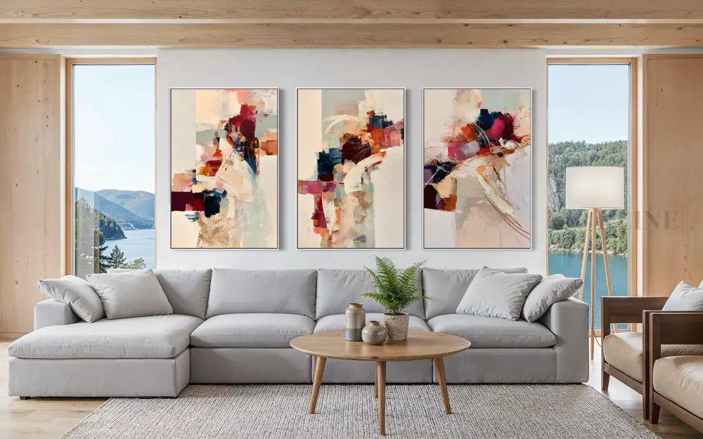 Kinetic Harmony Triptych - Hand Painting オリジナル絵画の販売