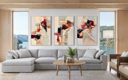 Kinetic Harmony Triptych - Hand Painting