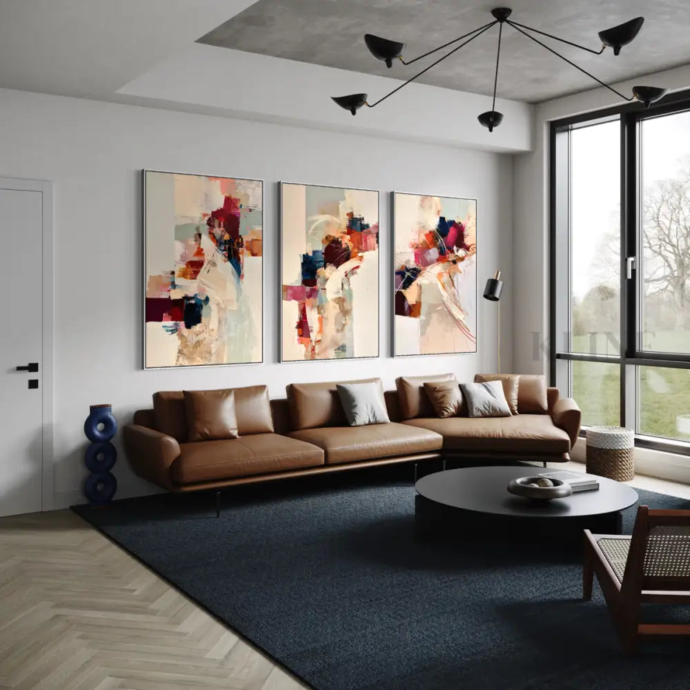 Kinetic Harmony Triptych - Hand Painting