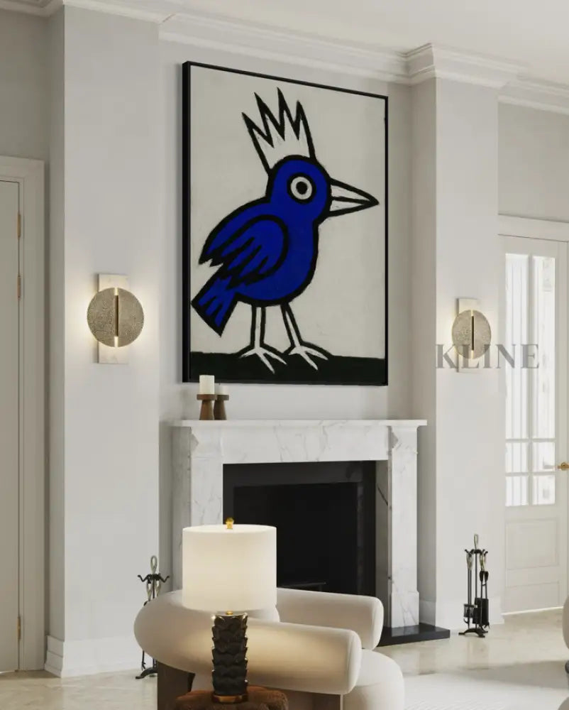 King Bird 03 - Hand Painting Vertical Wall Art & Paintings