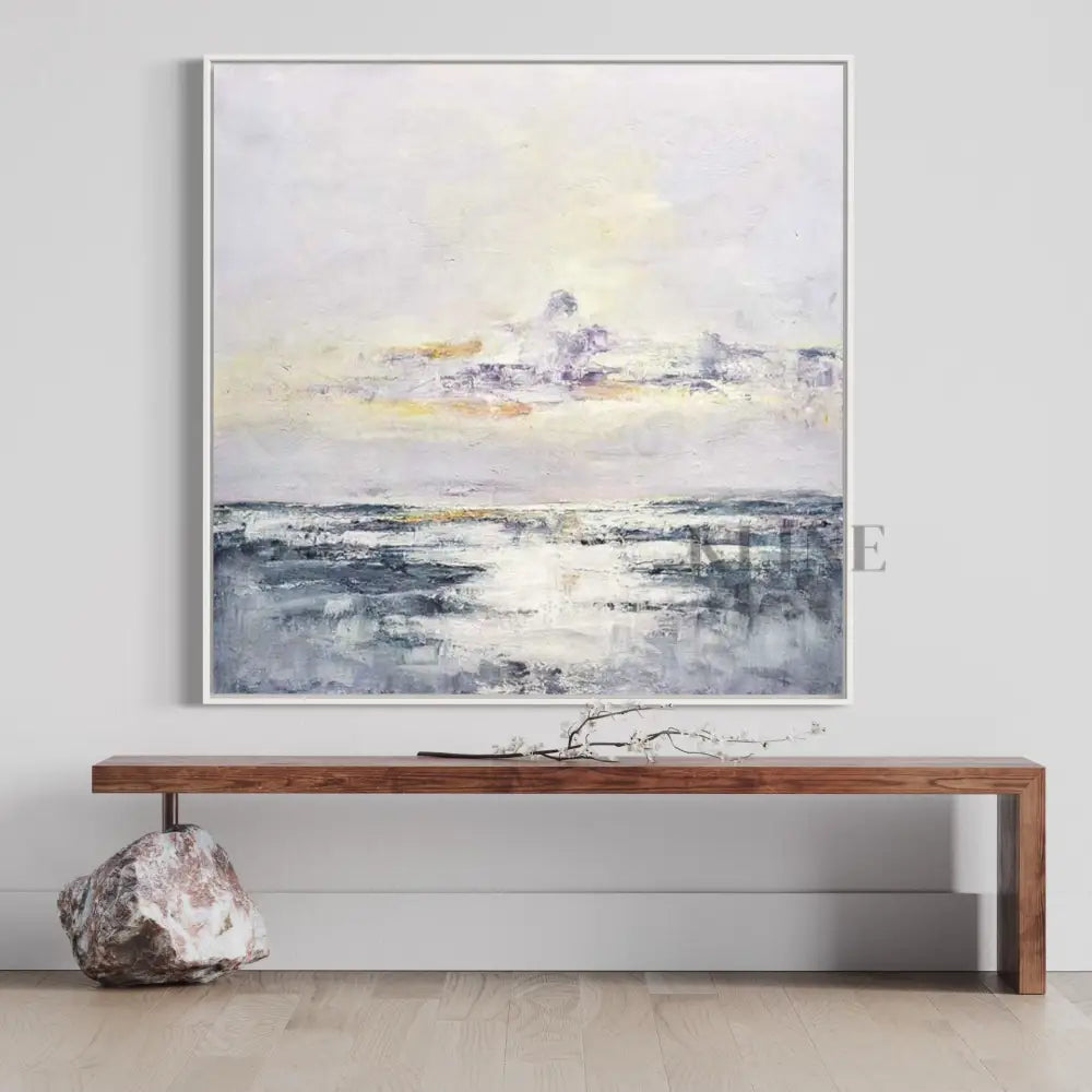Lake and Plain Brighten - Hand Painting Arte de la pared de la lona