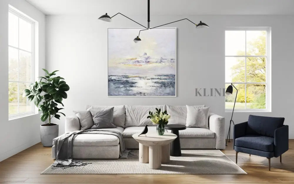 Lake and Plain Brighten - Hand Painting Arte de la pared de la lona