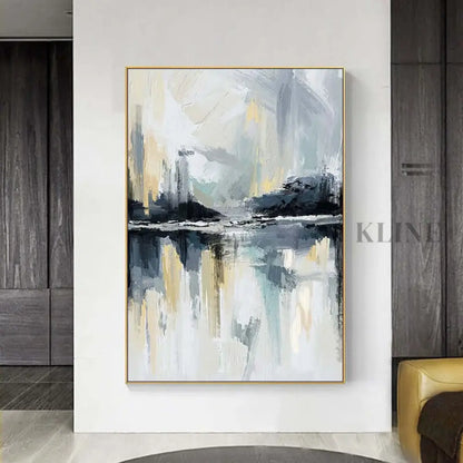 Lake Side Abstract Art - Hand Painting